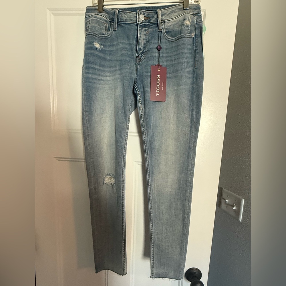 Vgoss Honey Distressed Frayed Hem Skinny Jean